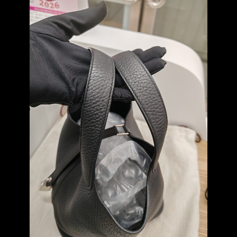 Hermes Picotin 18 黑銀 菜籃子-12