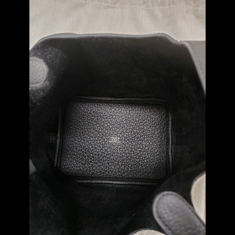 Hermes Picotin 18 黑銀 菜籃子-14