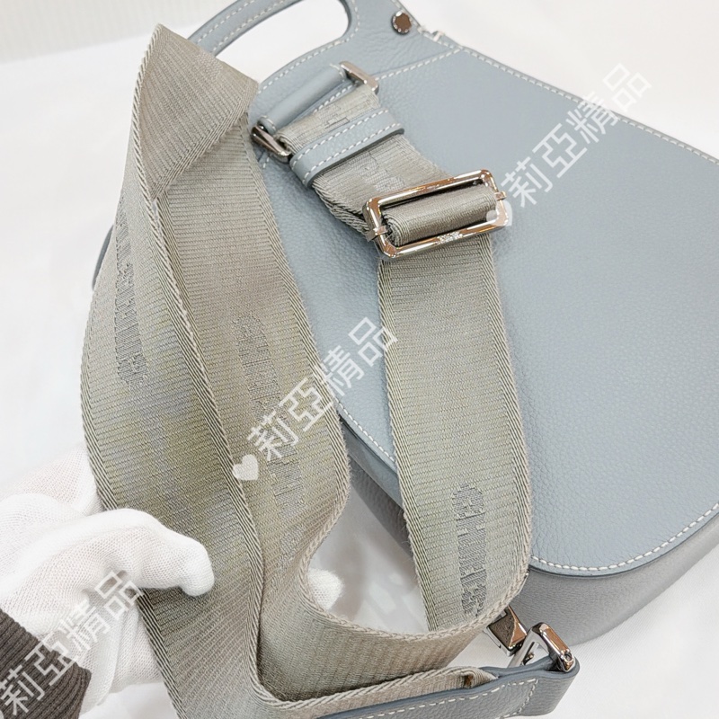 莉亞精品♡ Dior 斜背胸包 灰藍 二手美包-16