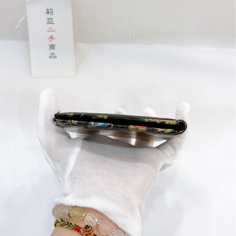 莉亞精品♡ Gucci 花卉對開短夾 黑 二手美品-7