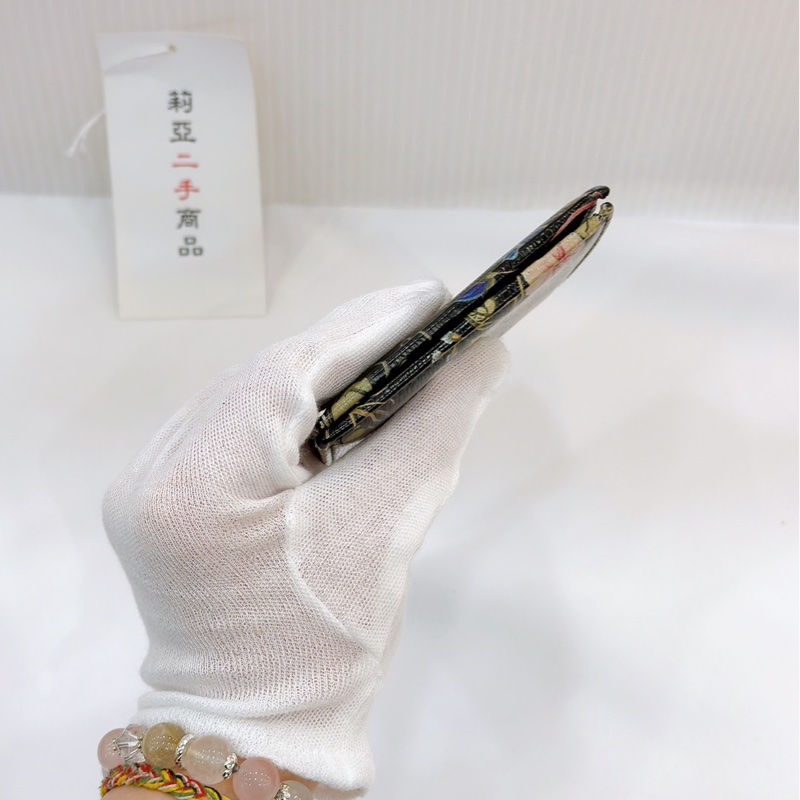 莉亞精品♡ Gucci 花卉對開短夾 黑 二手美品-8