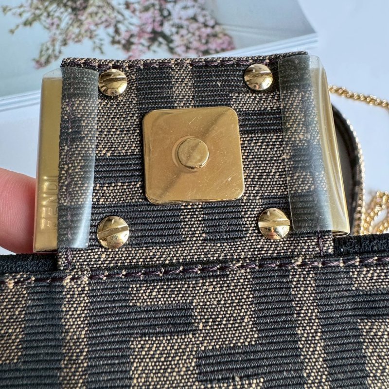 🤍FENDI家必買款🩷 經典緹花布斜背兩用包-4