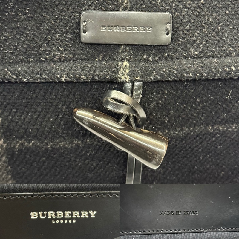 BURBERRY 巴寶莉 黑色毛呢肩背包 NOVA CHECK WOOL-7