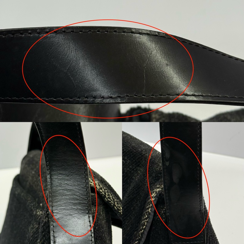 BURBERRY 巴寶莉 黑色毛呢肩背包 NOVA CHECK WOOL-8