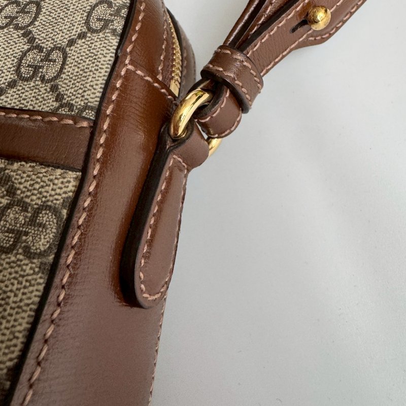 💖不買會後悔‼️超百搭 烏木色拼棕色經典花紋斜背包-14