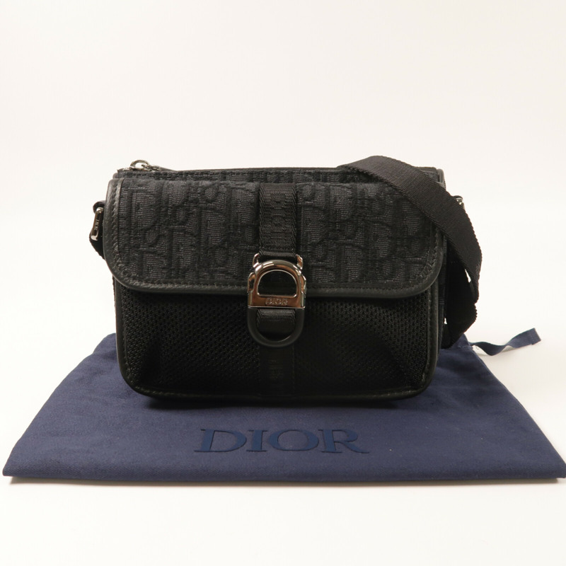 Dior 帆布Mini Dior 8銀扣肩背袋-8