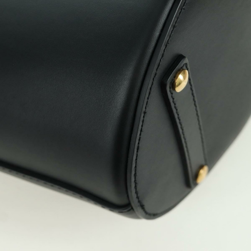 【日本直送】BURBERRY 水桶單肩包 皮革 黑色 金色 正品 am10807V-8