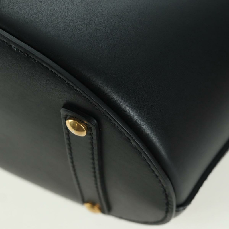 【日本直送】BURBERRY 水桶單肩包 皮革 黑色 金色 正品 am10807V-14