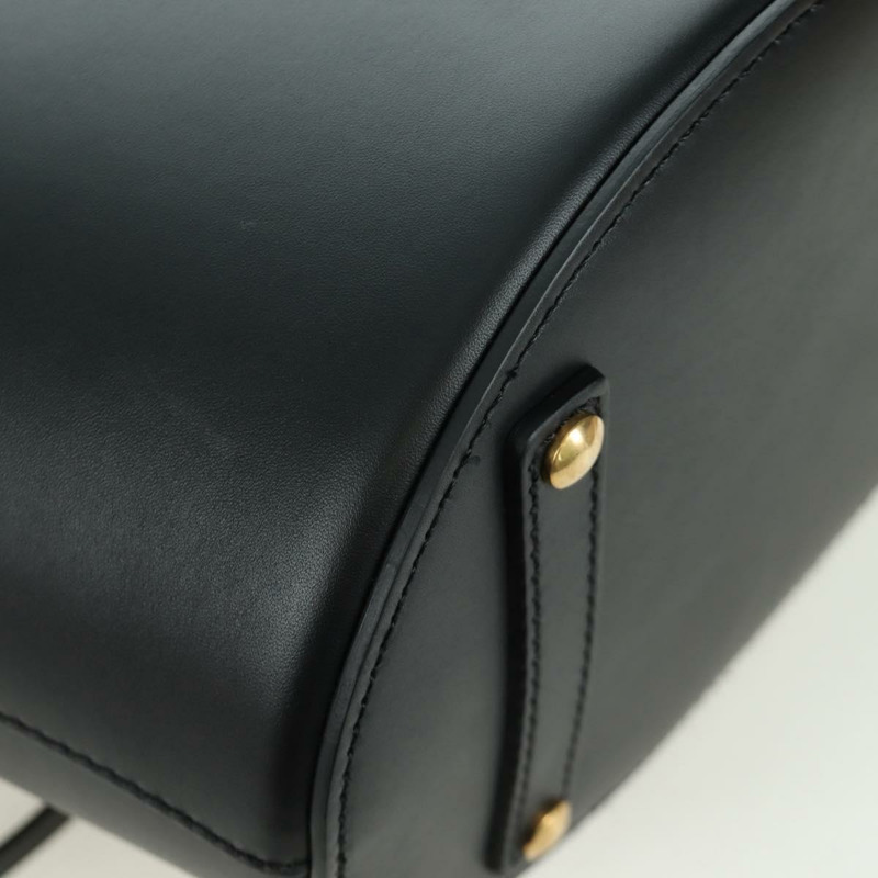 【日本直送】BURBERRY 水桶單肩包 皮革 黑色 金色 正品 am10807V-15