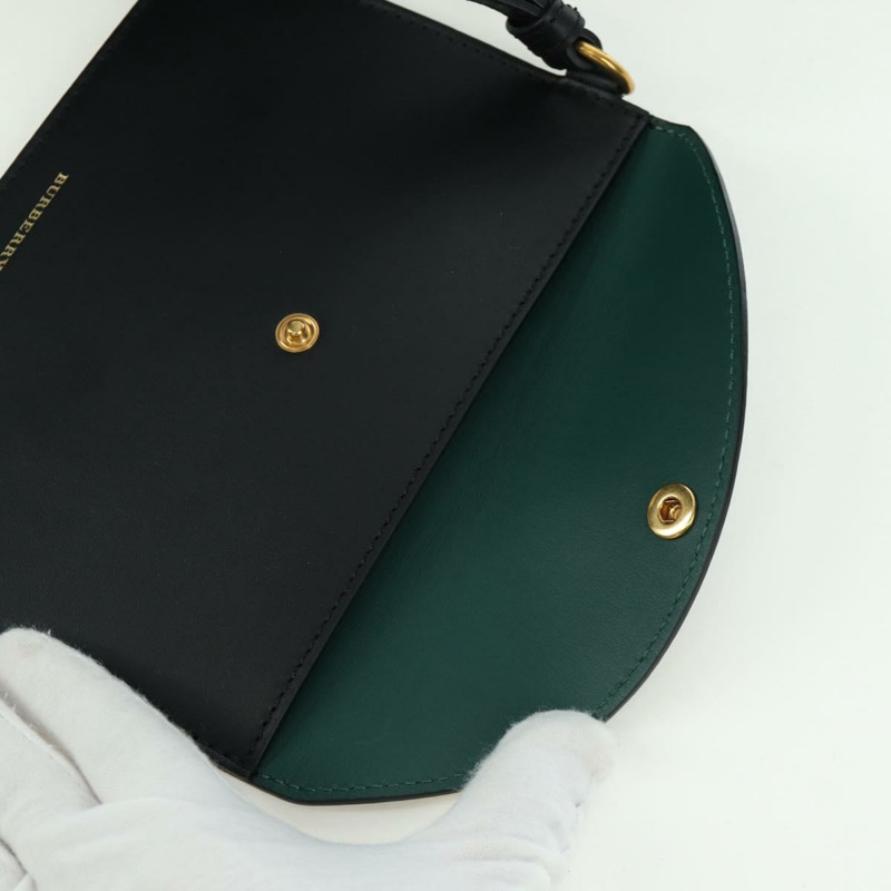 【日本直送】BURBERRY 水桶單肩包 皮革 黑色 金色 正品 am10807V-22