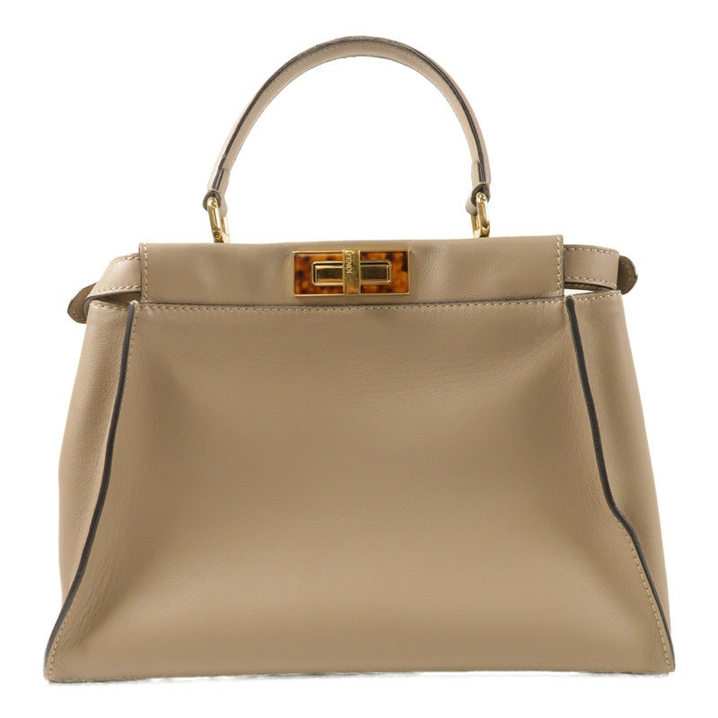 FENDI 牛皮皮革Peekaboo Medium金扣手挽肩背兩用袋-1