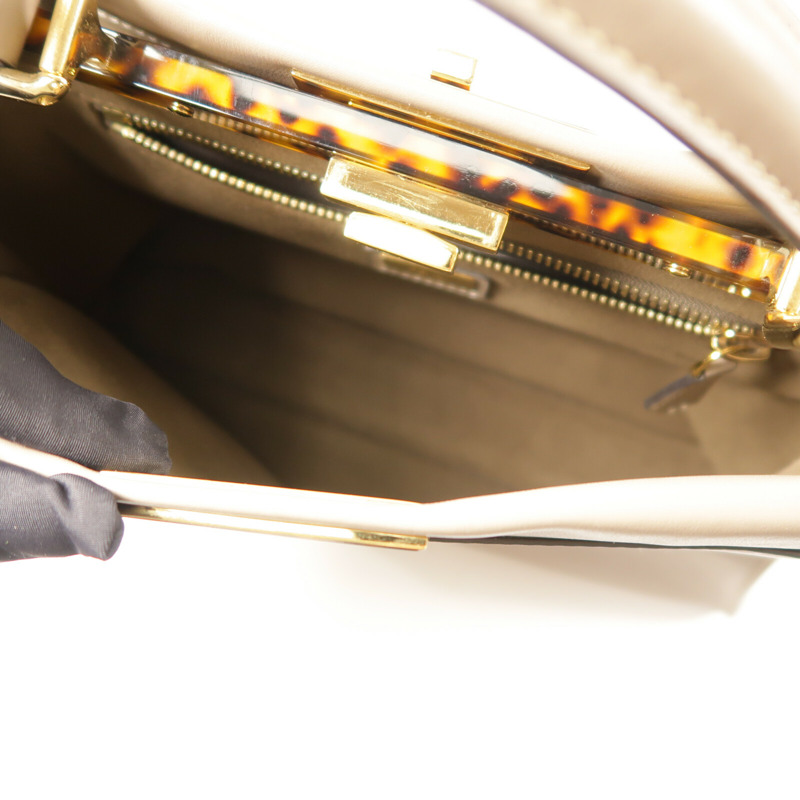 FENDI 牛皮皮革Peekaboo Medium金扣手挽肩背兩用袋-4