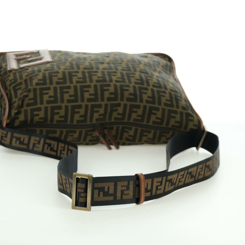 【日本直送】FENDI Zucca帆布單肩包 黑色棕色 正品 173487V-6
