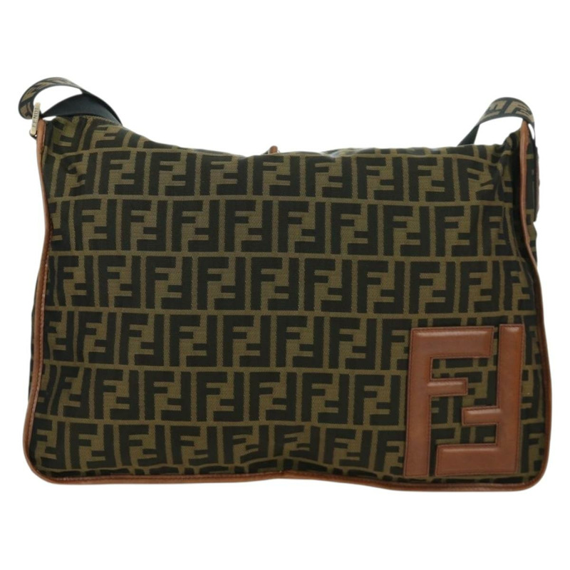 【日本直送】FENDI Zucca帆布單肩包 黑色棕色 正品 173487V-12
