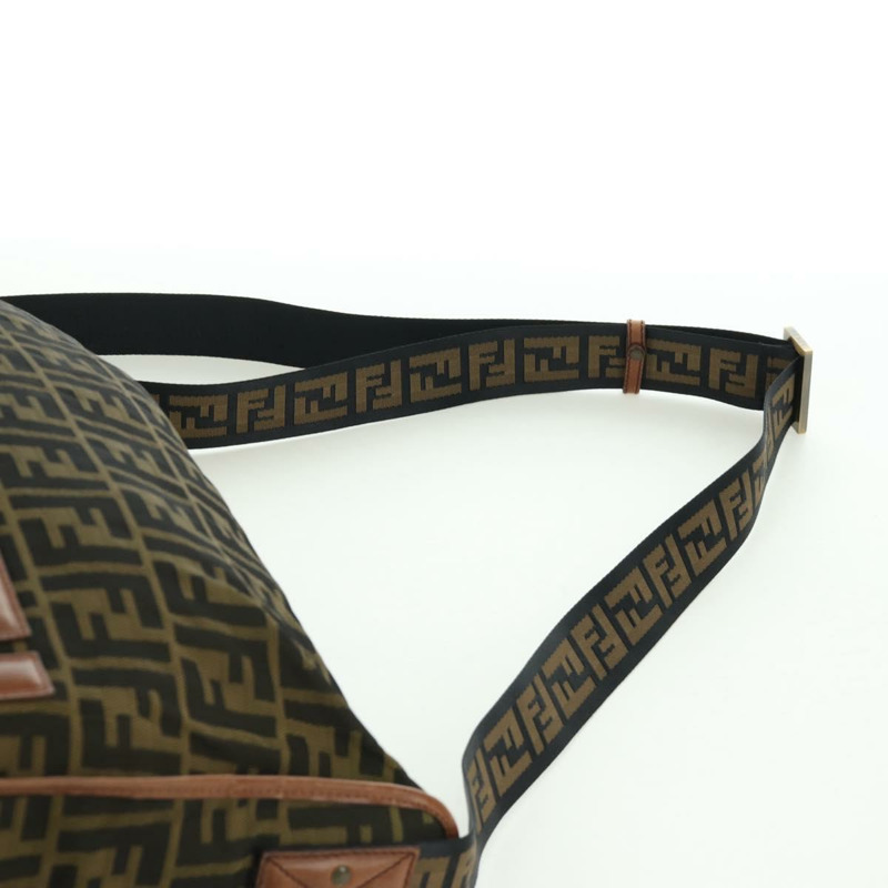 【日本直送】FENDI Zucca帆布單肩包 黑色棕色 正品 173487V-13