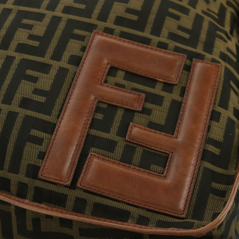 【日本直送】FENDI Zucca帆布單肩包 黑色棕色 正品 173487V-17