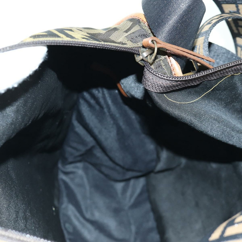 【日本直送】FENDI Zucca帆布單肩包 黑色棕色 正品 173487V-19