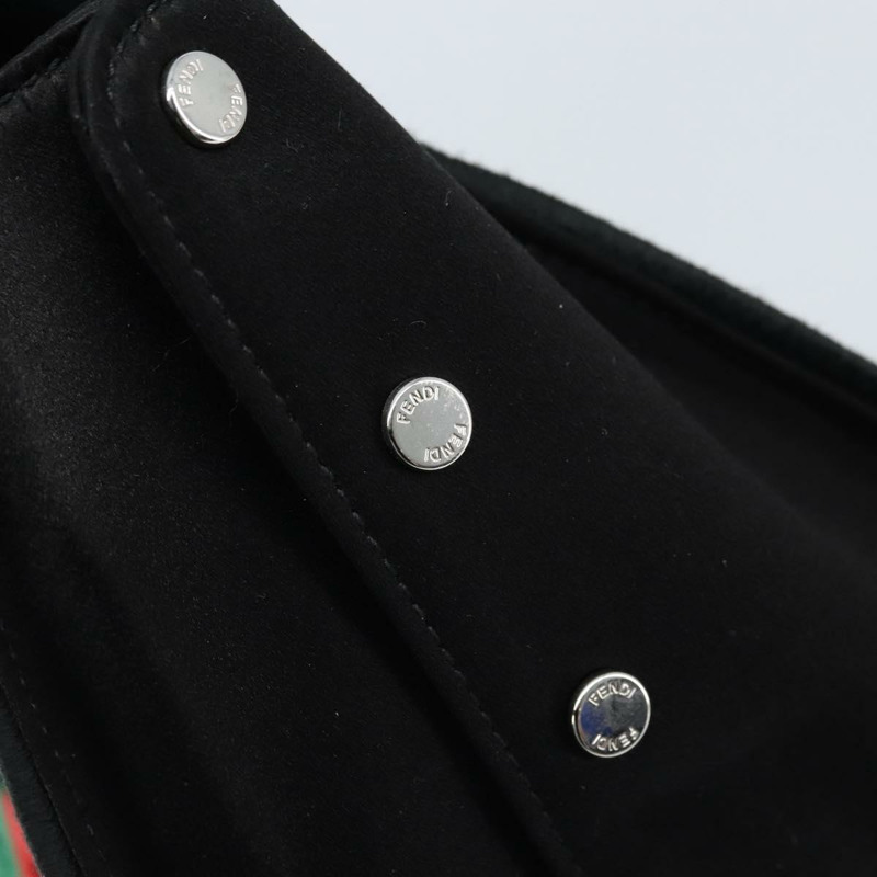 【日本直送】FENDI Zucca帆布Peek A Boo Defender單肩包 黑色銀色 正品 ARZ227V-8