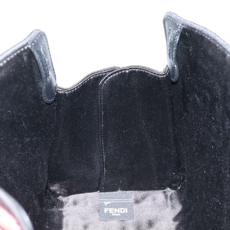 【日本直送】FENDI Zucca帆布Peek A Boo Defender單肩包 黑色銀色 正品 ARZ227V-16
