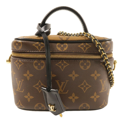 LOUIS VUITTON Monogram Reverse Vanity PM金扣鏈帶手挽肩背兩用袋