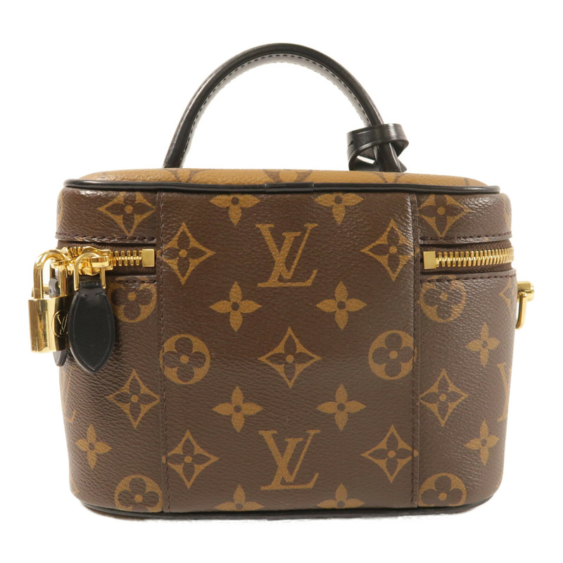 LOUIS VUITTON Monogram Reverse Vanity PM金扣鏈帶手挽肩背兩用袋-1