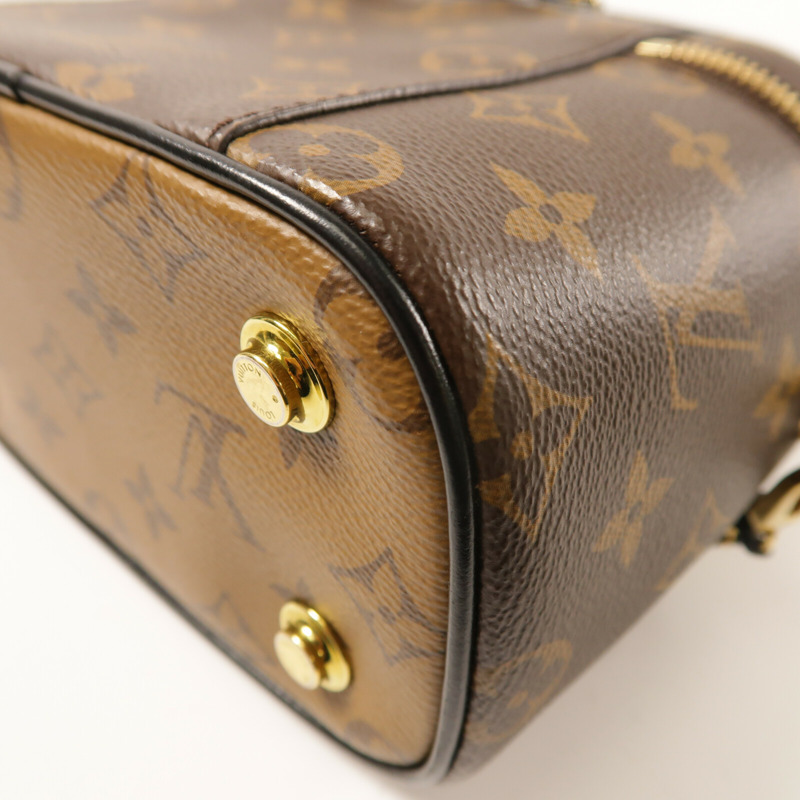 LOUIS VUITTON Monogram Reverse Vanity PM金扣鏈帶手挽肩背兩用袋-11