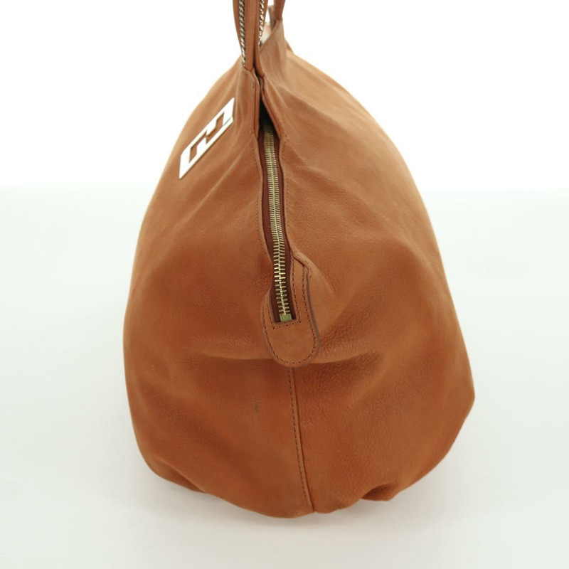 【日本直送】FENDI 棕色金色皮革手提包 正品 ARZ252V-2