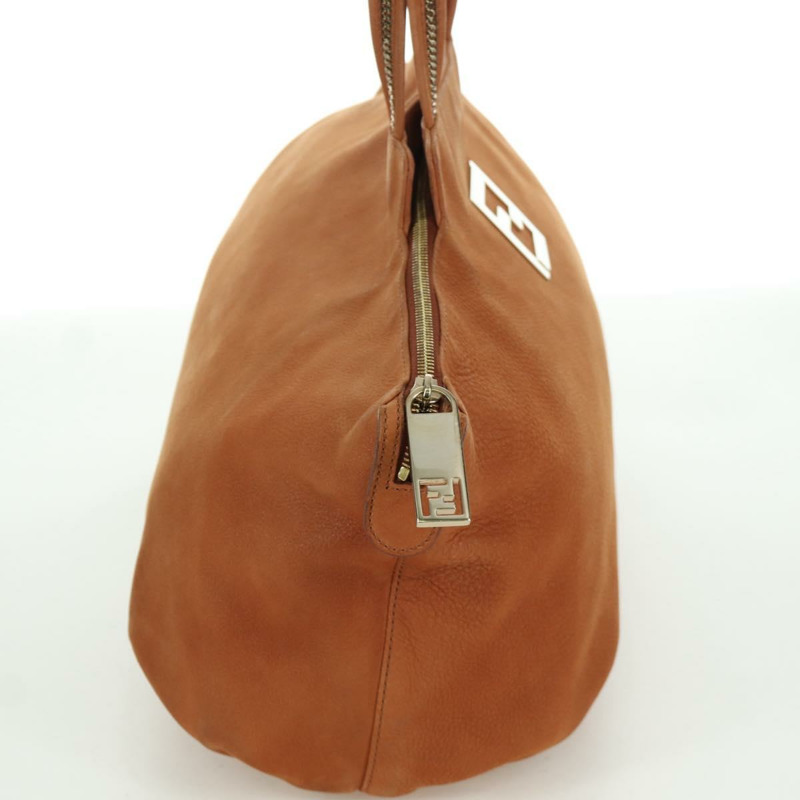 【日本直送】FENDI 棕色金色皮革手提包 正品 ARZ252V-3