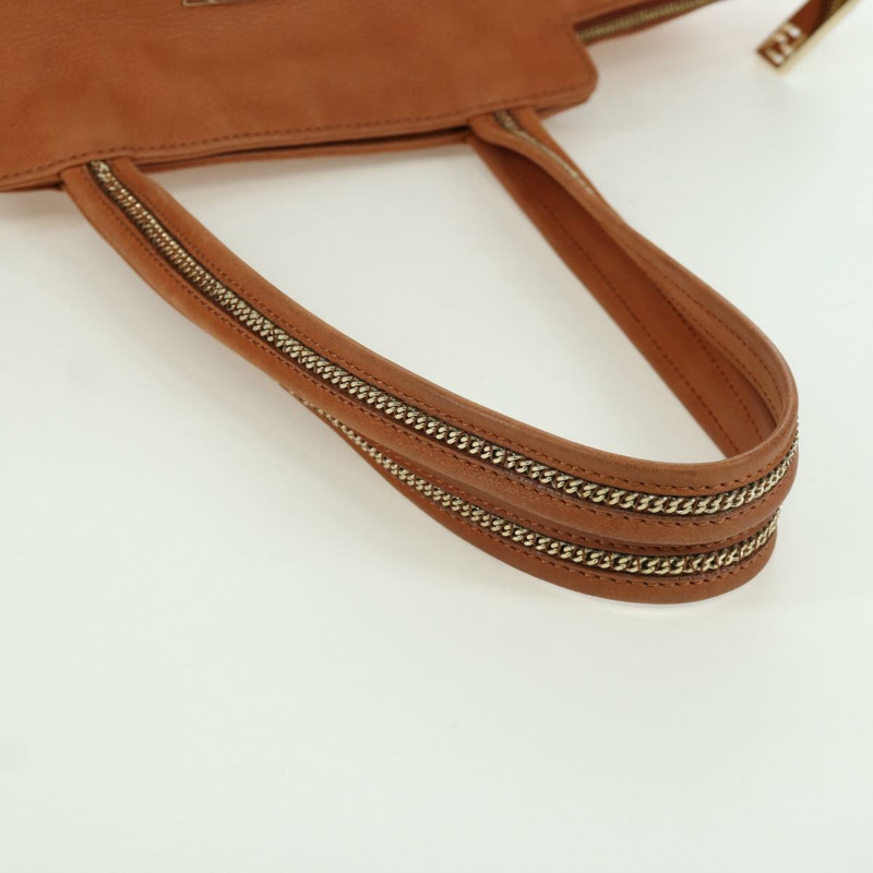 【日本直送】FENDI 棕色金色皮革手提包 正品 ARZ252V-7