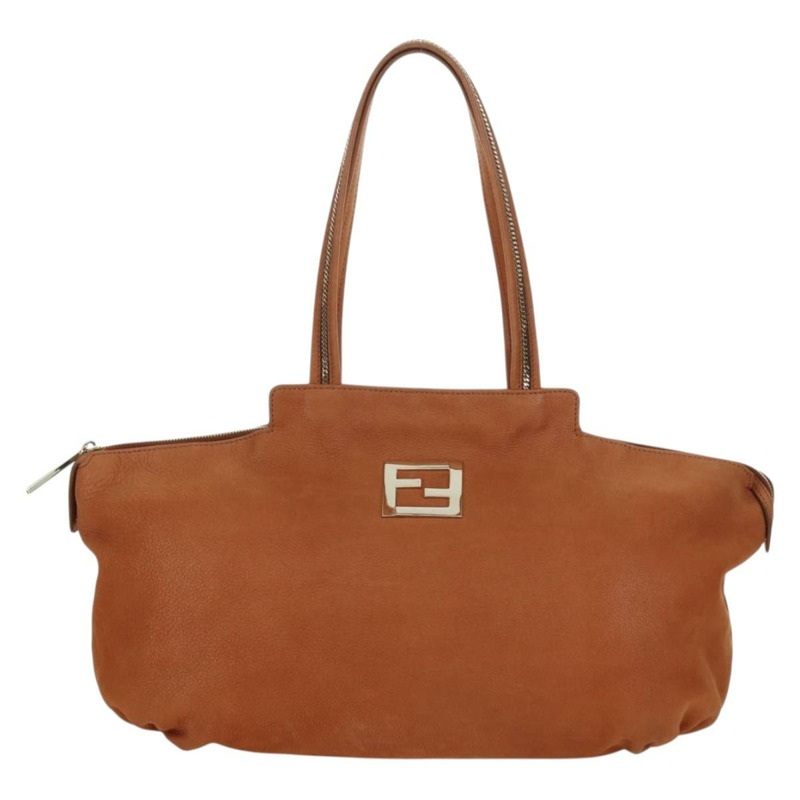 【日本直送】FENDI 棕色金色皮革手提包 正品 ARZ252V-12