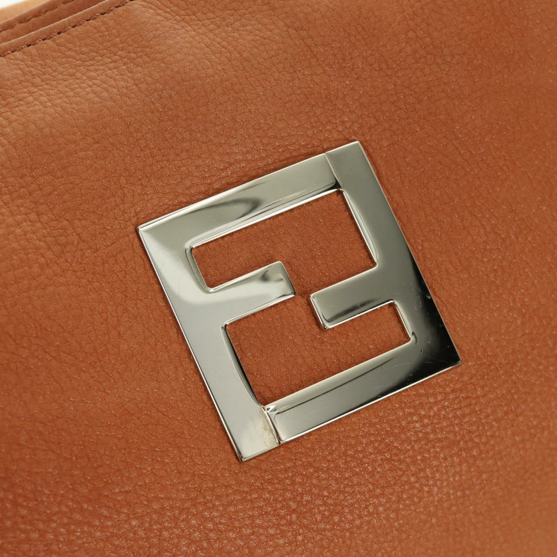 【日本直送】FENDI 棕色金色皮革手提包 正品 ARZ252V-16