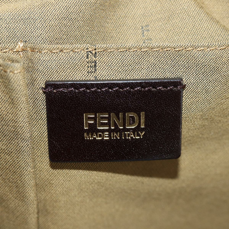 【日本直送】FENDI 棕色金色皮革手提包 正品 ARZ252V-18