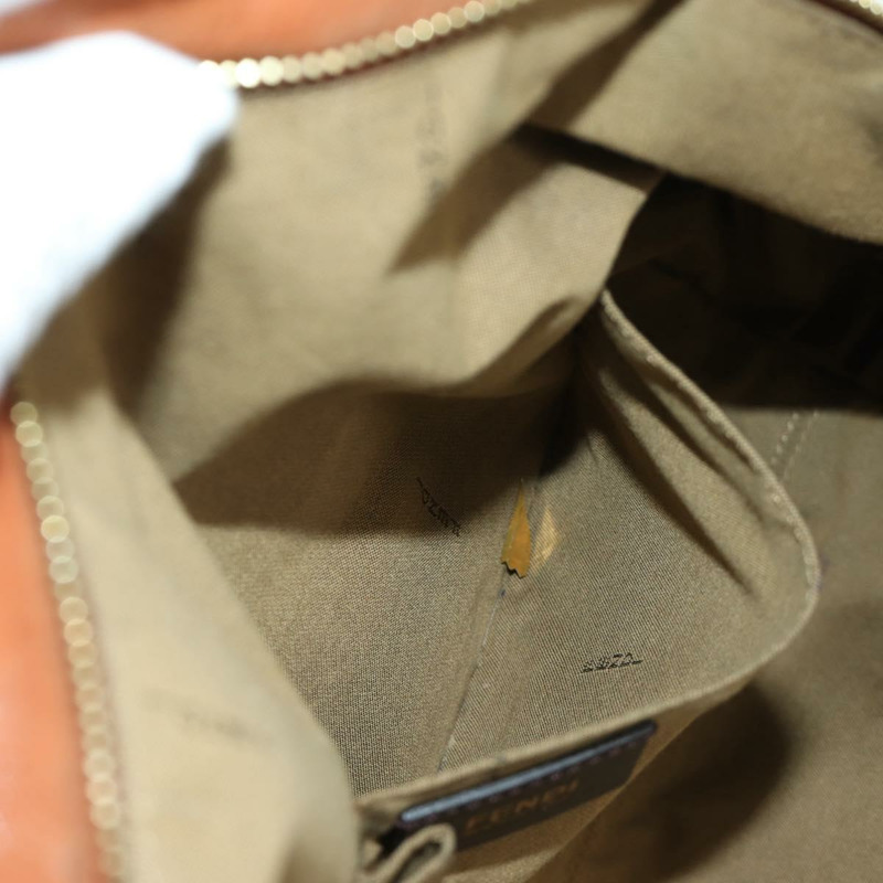 【日本直送】FENDI 棕色金色皮革手提包 正品 ARZ252V-21