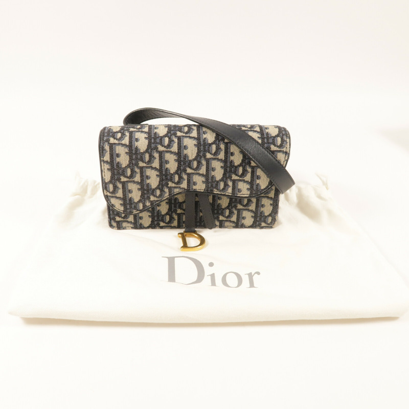 Dior 帆布Saddle Belt Bag金扣腰包-8