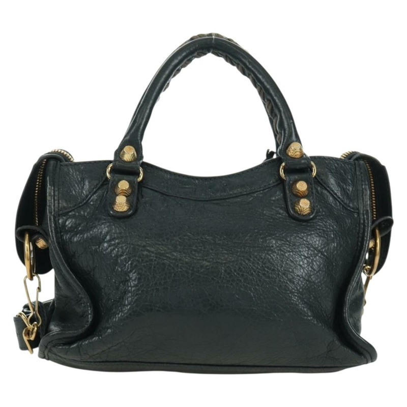 【日本直送】BALENCIAGA 經典迷你都會包 皮革 兩用 海軍藍/金色 309544 正品 168313SAV-1