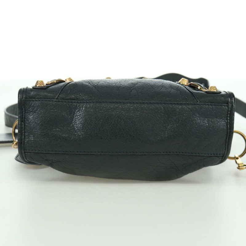 【日本直送】BALENCIAGA 經典迷你都會包 皮革 兩用 海軍藍/金色 309544 正品 168313SAV-4