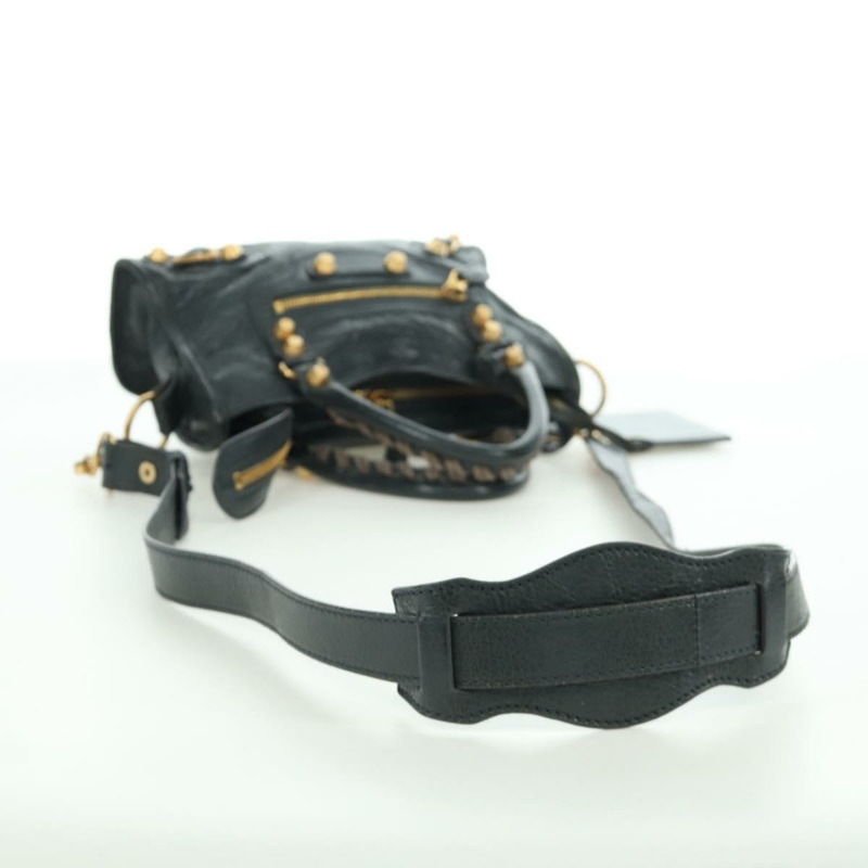 【日本直送】BALENCIAGA 經典迷你都會包 皮革 兩用 海軍藍/金色 309544 正品 168313SAV-7