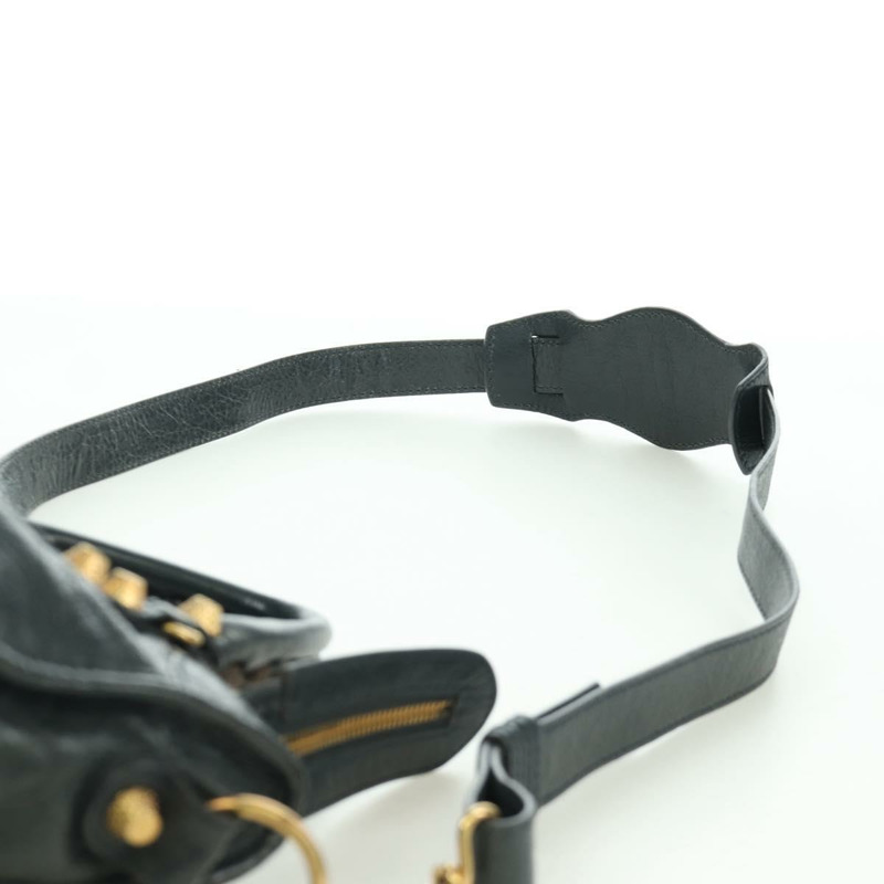 【日本直送】BALENCIAGA 經典迷你都會包 皮革 兩用 海軍藍/金色 309544 正品 168313SAV-8