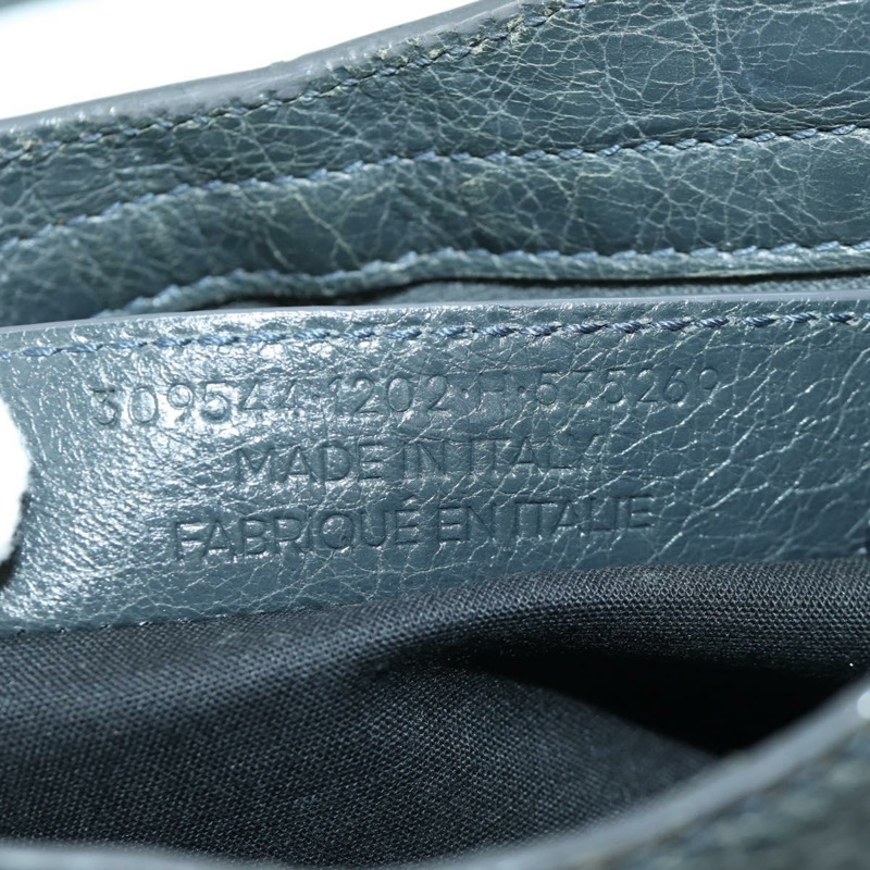 【日本直送】BALENCIAGA 經典迷你都會包 皮革 兩用 海軍藍/金色 309544 正品 168313SAV-11