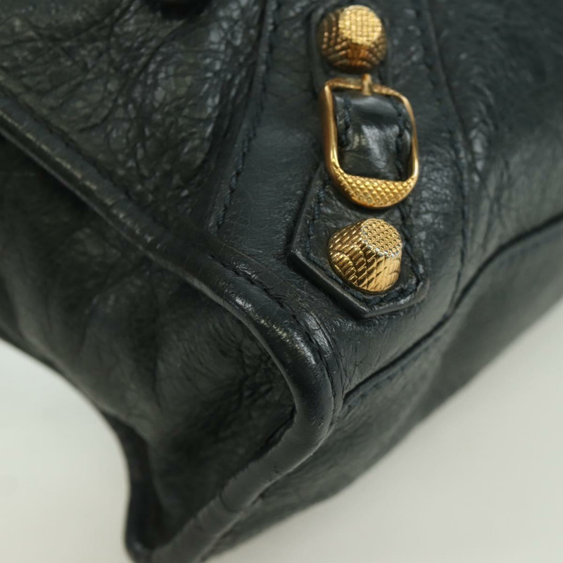 【日本直送】BALENCIAGA 經典迷你都會包 皮革 兩用 海軍藍/金色 309544 正品 168313SAV-14