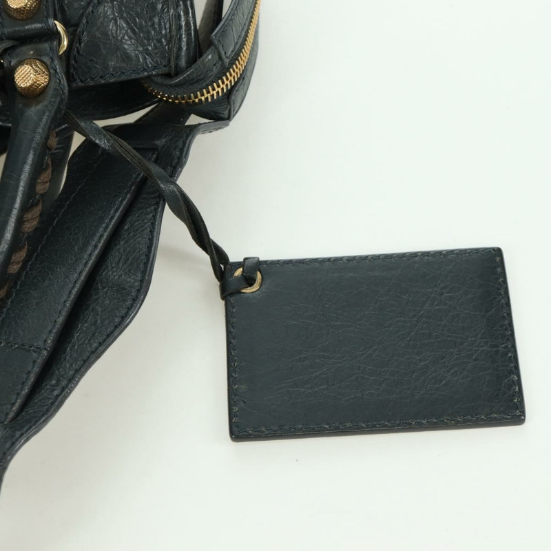 【日本直送】BALENCIAGA 經典迷你都會包 皮革 兩用 海軍藍/金色 309544 正品 168313SAV-19