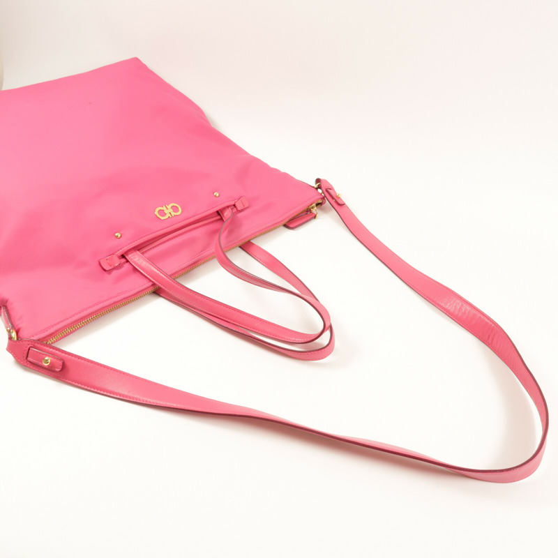 Salvatore Ferragamo 尼龍Salvatore Ferragamo Tote Bag金扣手挽肩背兩用袋-8