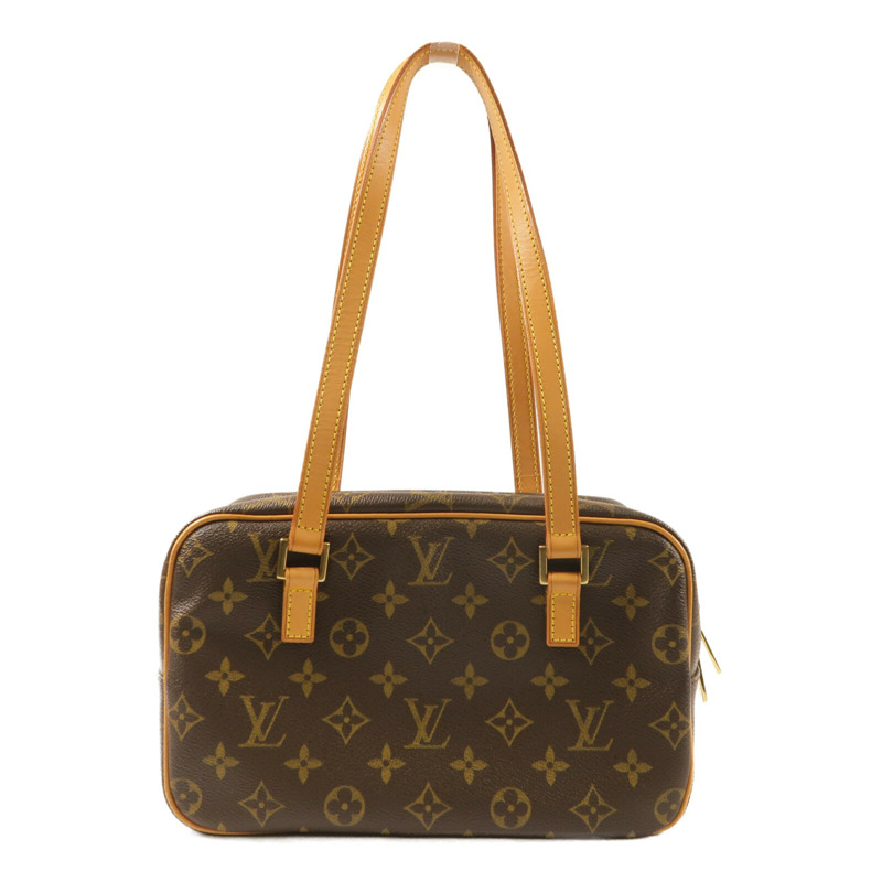LOUIS VUITTON Monogram Cite GM金扣肩背袋棕色-1