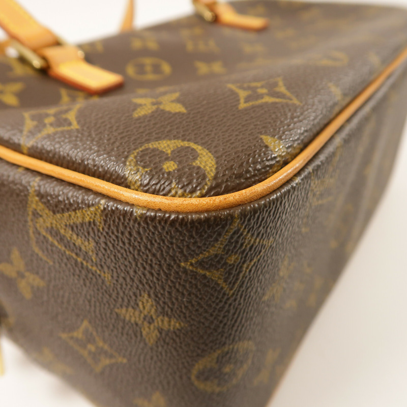 LOUIS VUITTON Monogram Cite GM金扣肩背袋棕色-8