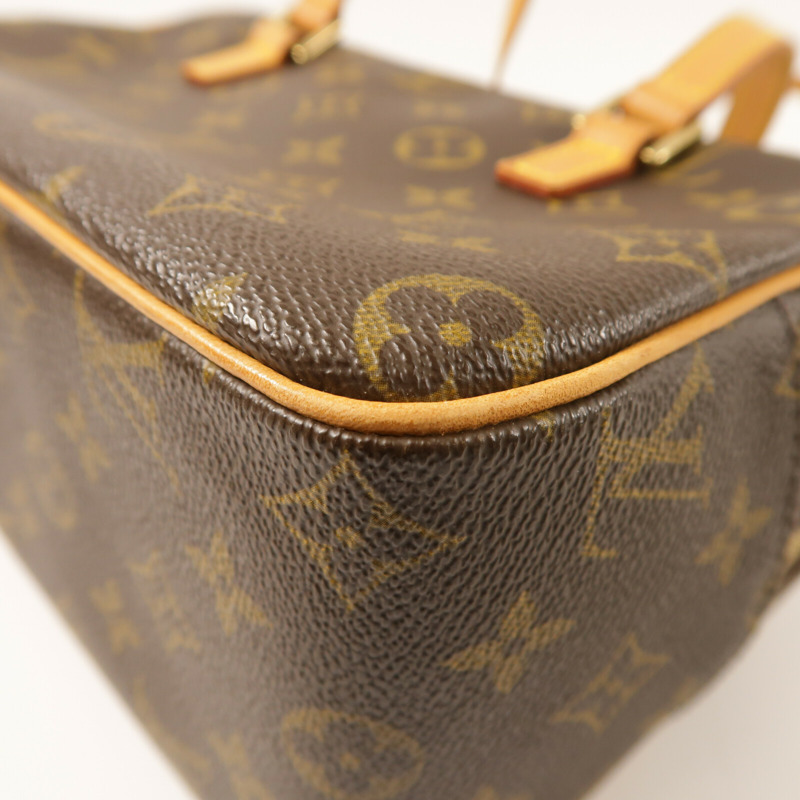 LOUIS VUITTON Monogram Cite GM金扣肩背袋棕色-9