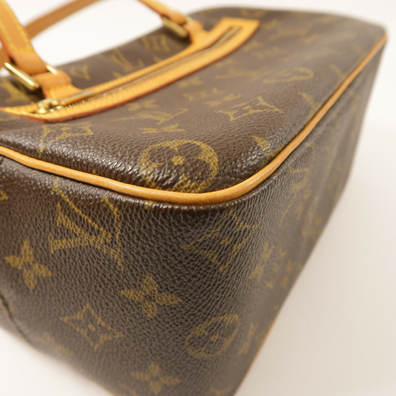 LOUIS VUITTON Monogram Cite GM金扣肩背袋棕色-10