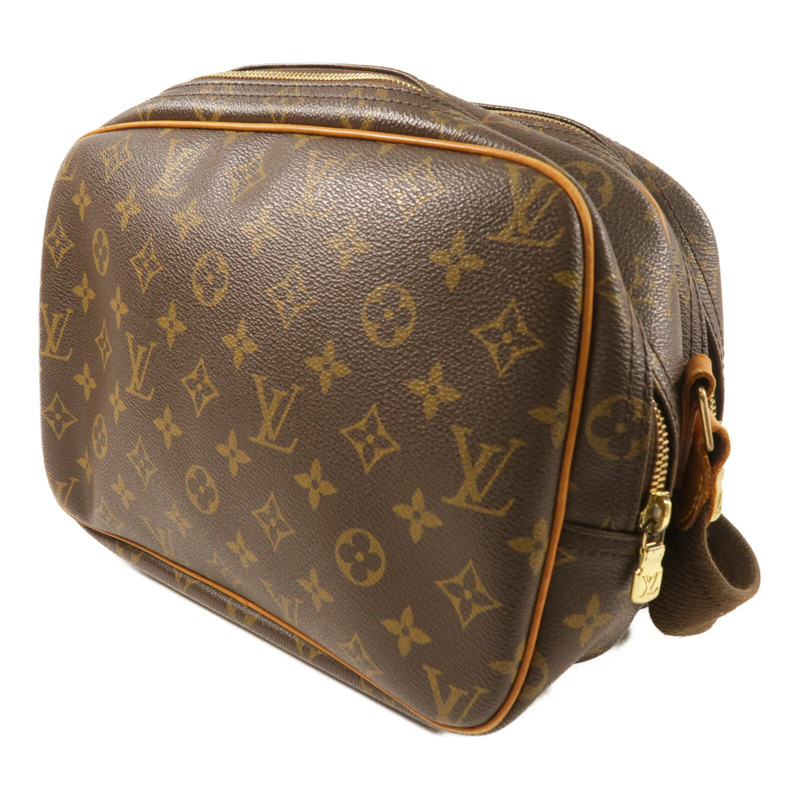 LOUIS VUITTON Monogram Reporter PM金扣肩背袋棕色-2