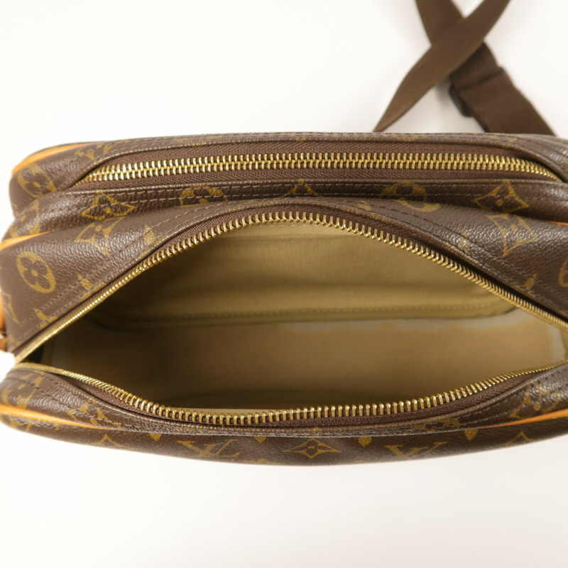 LOUIS VUITTON Monogram Reporter PM金扣肩背袋棕色-4