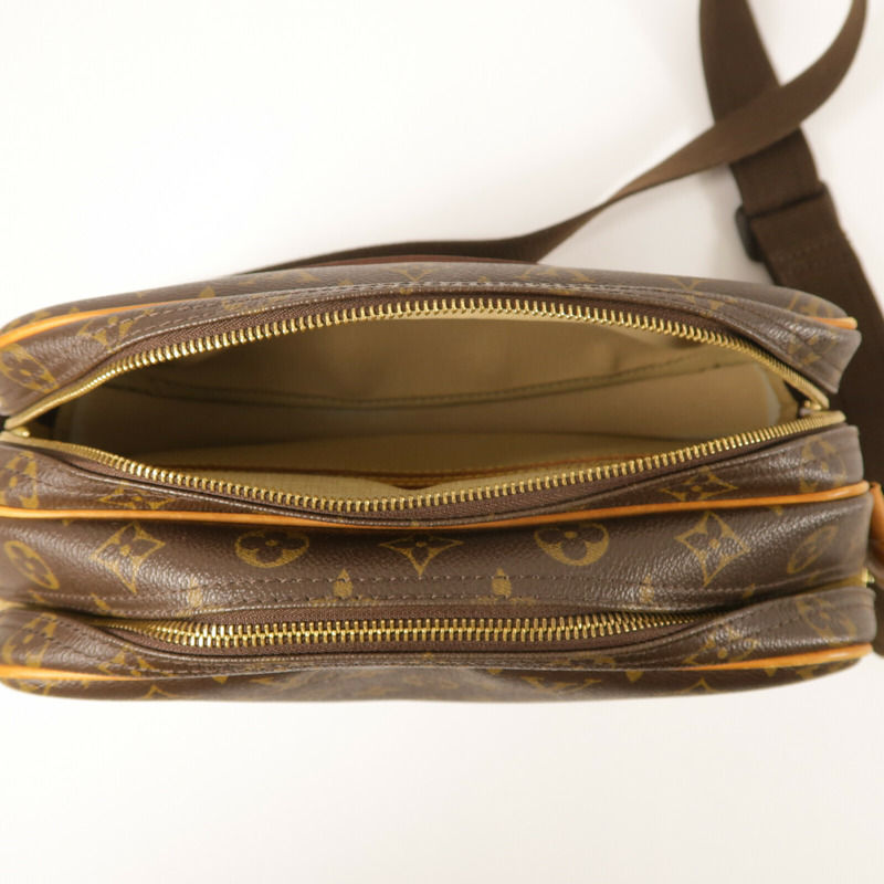 LOUIS VUITTON Monogram Reporter PM金扣肩背袋棕色-5