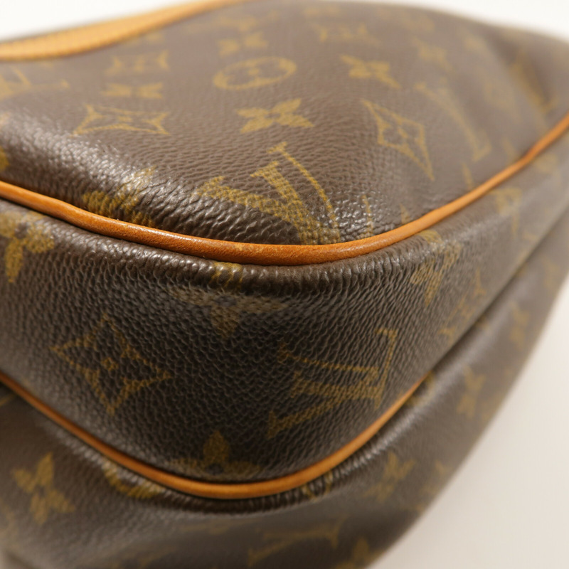 LOUIS VUITTON Monogram Reporter PM金扣肩背袋棕色-10